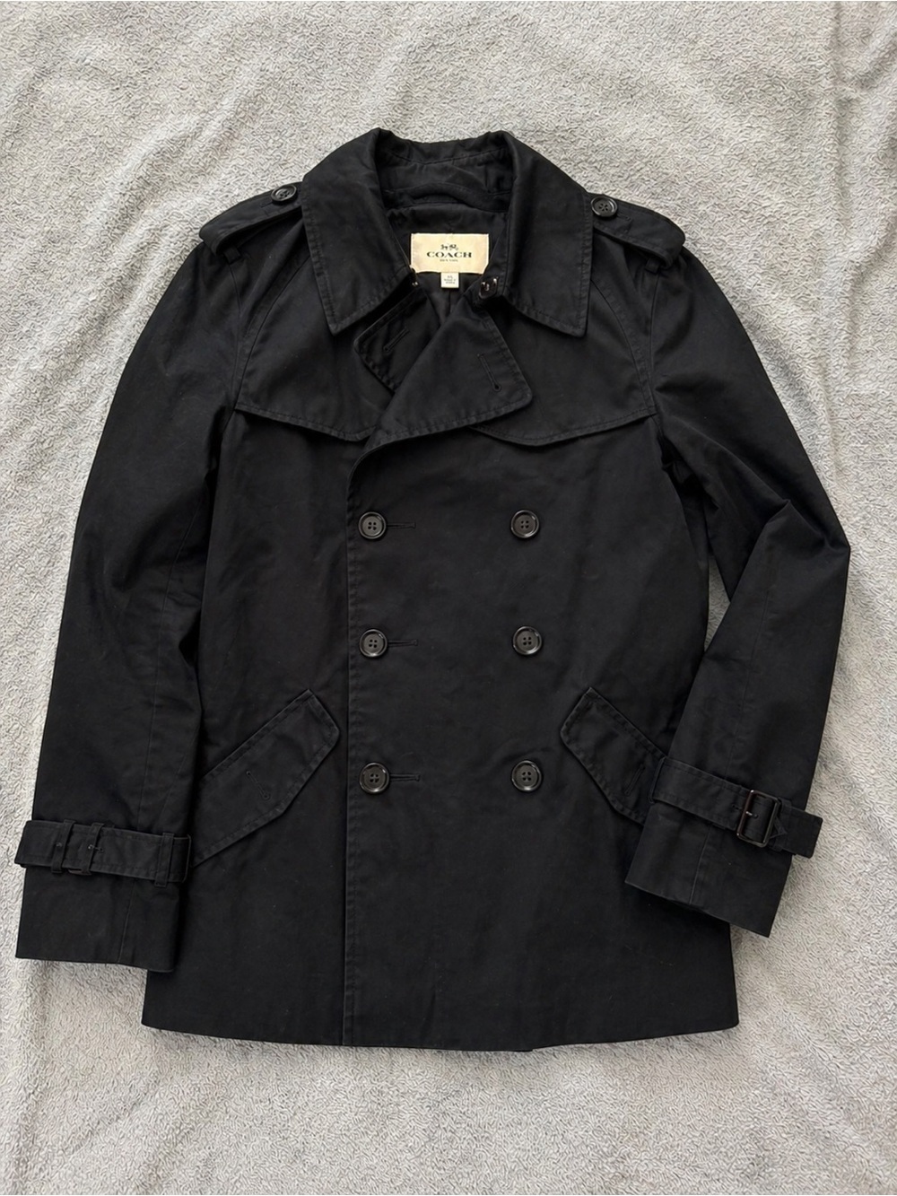 Coach Black Double-Breasted Trench Coat